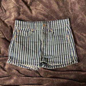 American Eagle Striped Denim Shorts